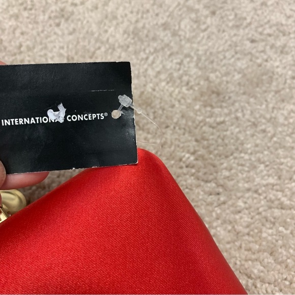 INC International Concepts Red Clutch with Silver Accent - Picture 10 of 14